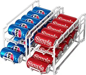 Simple Houseware 2-Pack Stackable Beverage Soda Can Dispenser Rack, White