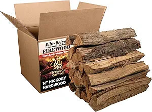 Firewood Central Kiln-Dried PA Hickory Γ 16Γ Splits (Approx. 38 lb) Γ Long Burn, Smoking Wood for Cooking, Grills & Fire Pits Γ Easy Light, Low Smoke, USA-Sourced