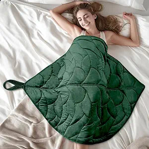 Weighted Lap Blanket 7 lbs 41" x 53"- Gifts for Mom Women Wife, Cozy Luxury Velvet Small Weighted Blankets,Portable Travel Blankets for Adults,All-Season Blanket Relaxation Gift, Green