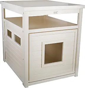 New Age Pet ECOFLEX Litter Loo Standard & Jumbo Sizes, 4 Colors, Moisture and Odor Resistant Enclosure & End Table, NoTools Assembly, 10 Year Warranty, Antique White, Jumbo