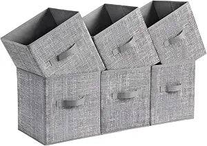 SONGMICS Storage Cubes, Set of 6, 11-Inch Foldable Closet Organizers