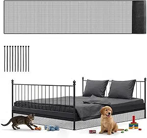 Pangda 240 x 12 Inch Cutable Under Bed Blocker for Pets and Toys Extra Tall Under Couch Blocker with Zip Ties Sofa Furniture Bumper Barriers for King and Queen Size Bed Stop Dogs Cats (Black)