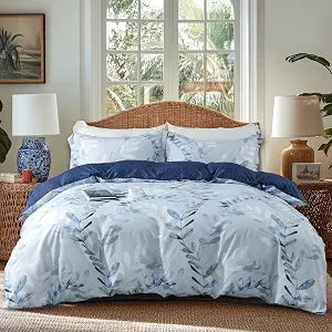 OAITE Duvet Cover Set Prewashed Cotton-Like Polyester Queen