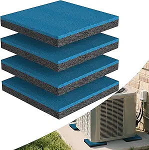 Flehomo Anti Vibration Rubber Pads, 8" x 8" x 3/4" Rubber Pad Design for Central Air Conditioner Outdoor Unit, HVAC, Extra Elastic Reduce Noice, Odorless for Indoor & Outdoor Use, Up to 1000Lbs, 4 Pcs