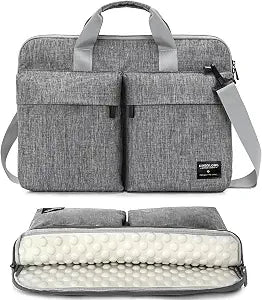 KINGSLONG 14 inch Laptop Bag with Shoulder Strap, Messenger Bag,Slim Computer Carrying Case Notebook Handbag for Men Women Fit for Acer Asus Lenovo HP Toshiba, Gray