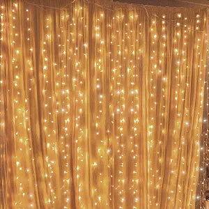 Twinkle Star 300 LED Curtain String Lights, Warm White
