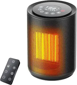 ZAFRO 1500W Space Heater with Remote, 24H Timer & Digital Thermostat