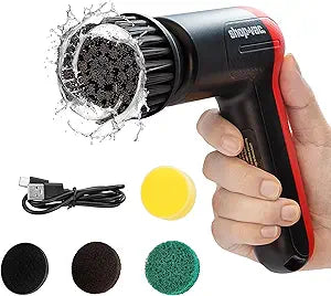 Shop-Vac Cordless Spin Scrubber, 2-Speed (180/240RPM) Electric Cleaning Brush with 5 Multi-Surface Heads, 2000mAh Battery, 60-Min Runtime, for Kitchen & Bathroom