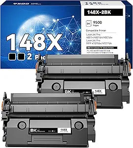 148X Toner Cartridge Black Replacement for HP 148X 148A W1480X W1480A Compatible with HP Color Laserjet Pro 4001n 4001dn 4001dw MFP 4101fdw 4101fdn Printer Ink (2 Pack with Chip)