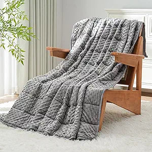 Uttermara Weighted Blanket for Adults 20lbs Queen Size, Cooling Soft Minky Heavy Blanket for Sleeping and Calming, Cozy Washable Bed Blanket for All Season, 60 x 80 Inches, Grey