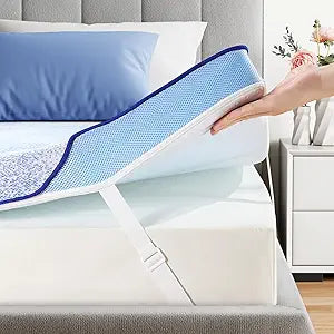 PERLECARE Queen Mattress Topper, 3 Inch Memory Foam Bed Topper for Enhanced Support & Pressure Relief, Medium-Firm Cooling Gel Foam with Bamboo Cover, Washable, CertiPUR-US & Oeko-TEX Certified