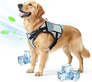 Cooling Dog Vest: Large Dog Harness - Made from Aviation-Grade Temperature - Adjustable Soft Padded Pet Harness for Summer Hot Weather