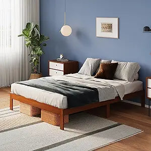 Avenco Solid Wood Platform Bed Frame, 12 Inch Bed Frame Full Size, Sturdy Wood Slat Support, No Box Spring Needed, Easy Assembly