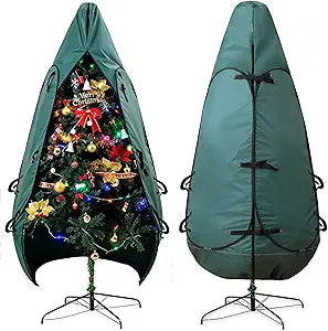 Upright Christmas Tree Bag 9 Ft Upright Christmas Tree Storage Bag 9 Foot Tree, Christmas Tree Cover for Upright Storage Fit 8 Ft / 9 Ft / 10 Ft, Artificial Christmas Tree Storage Bag
