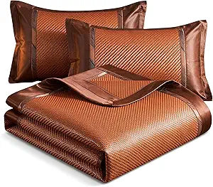 Natural Cool PE Rattan Woven Cooling Mat, Breathable Summer Bed Sheet for Queen Size Bed, Foldable Tatami Floor Pad, Easy to Clean & Durable for Bedroom, Living Room, Guest Room,Brown (60 * 80inch)