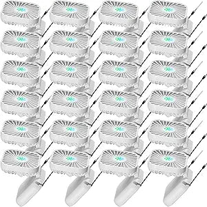 Hortsun 24 Pcs Rechargeable Handheld Fans Bulk Portable Personal Neck Fan 3 Speed with USB Cable Hands Free Small Foldable Gifts for Travel Summer Concerts Vacation Outdoor(White)