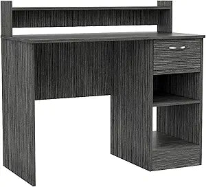 Tuhome Manaos Writing Computer Desk with Multiple Shelves, One Drawer, Modern and Compact Design, Ideal for Home Office, Study, or Small Spaces