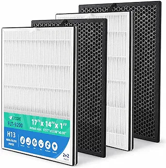 FLT9200 Replacement Filter H Compatible with GermGuardian AC9200 and AC9200WCA Air Purifier, H13 Grade Mechanical Media for Wildfire Smoke, Pet Dander & Cooking Odors, 4-Pack