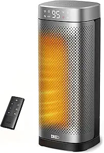 DREO Space Heaters for Indoor Use, Fast Heating Portable Heaters with Remote, Large PTC Ceramic Electric for Bedroom, 12H Timer, 70┬░ Oscillation, Overheat Protection, 1500W Safety Heat for Home Office