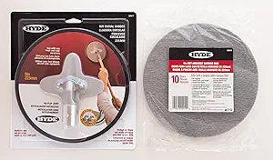 Hyde 09801 9-Inch Radial Sander Kit, Includes (1) 120-Grit Sanding Sheet + (10) 120-Grit Sanding Discs  Drywall Sanding Tool with Pivoting Head