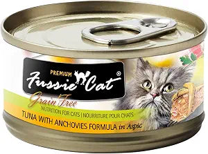 Fussie Cat Premium Tuna with Anchovies in Aspic Cat Food 24 ea / 2.82 oz