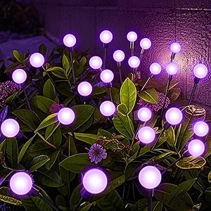 NBQQ Solar Garden Lights Outdoor, Waterproof Solar Powered Lights for Yard Pathway Patio, Swaying Lawn Decor as Gardening Gifts for Women Holiday (Purple, 6 Pack)