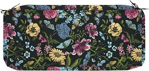 FUNHOME Outdoor Bench Cushion Cover 42 x18 x 3 inch,Slipcover Replacement for Patio Graden Furniture Seat Cushions,Water Resistant Porch Swing Cushion Cover Only,No Insert(Flower Butterfly Black)
