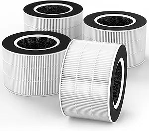 4 Packs TD-1500 Replacement Filter Compatible with Tredy TD-1500 TD-1500BM Purifier, 4 Stages Filtration