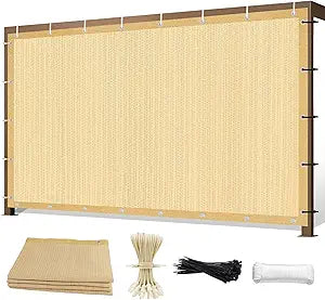 6' X 20' 90% Sun Shade Cloth Outdoor Patio Wheat Pergola Shades Cover Privacy Screen UV Block Porch Screens Canopy for Patio Outside Outdoor