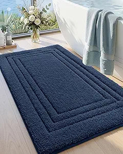 DEXI Bath Mats Bathroom Rug, 36x24 Large Non Slip Bathroom Rugs Washable, Absorbent Bathmat Quick Dry for Shower Floor Sink, Navy Blue