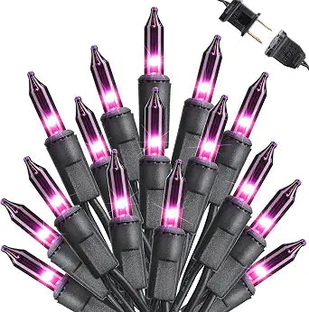 Toodour Purple Halloween Lights, 25ft 100 Count Incandescent String Lights