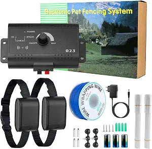 Moclever Wireless Dog Fence System  1.2 Acre Electric Pet Containment System w/Waterproof Shock Collar, Underground 984FT Wire, Safe & Adjustable Boundary for Small, Medium & Large Dogs