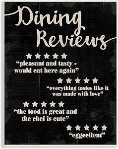 Kitchen Reviews Five Star, 10 x 15 Inch Mounted Print on Wall Plaque