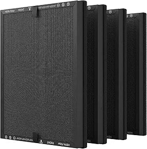 4 Pack HAP602 Air Purifier Replacement Filter for ECOSELF HAP602 HAP602WF Air Purifier, 3-Stage H13 True HEPA Filter Replacement