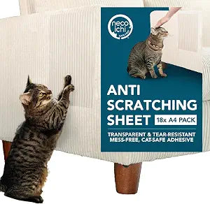 NECOICHI Anti Scratching Sheet - Cat Couch Scratch Protector  Couch Protectors from Cat Scratching with Adhesive Sheets & Safeguard Shields  Cats Scratcher Alternative & Cats Accessories - 18 Pack