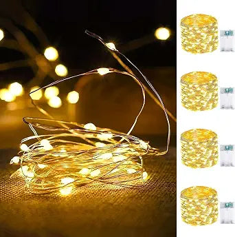 4 Pack Fairy Lights Battery Operated 16FT 50 LED String Lights Warm White