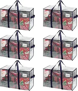 VENO 6 Pack Heavy Duty Moving Bags, Extra Large Storage Bags with Reinforced Handles & Strong Zippers, Foldable & Reusable Moving Box Alternative for Clothes & Dorm Storage