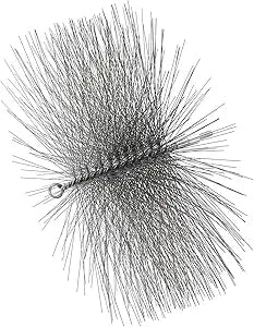 PATIKIL 12" Wire Chimney Cleaning Brush, Steel Round Chimney Sweep Brush with 1/4 NPT Fitting for Cleaning Fireplace Burning Stove Tent Dryer Pipes, Silver