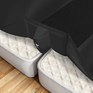 Bisenkud Black Sheet-Style Bed Bridge Connector for Twin to King Mattresses - Removable Foam Gap Filler with Locking Straps (Also Fits Twin XL/King)