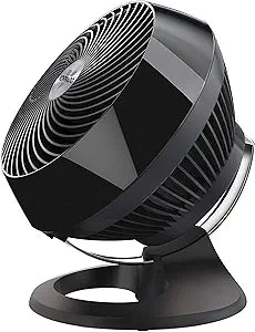 Vornado 660 Large Air Circulator Fan, 4-Speed, Whole Room Electric Fan with 90-Degree Tilt, Chrome Glide Bar, Quiet Cooling for Bedroom, Office, Dorm Room, Black Indoor