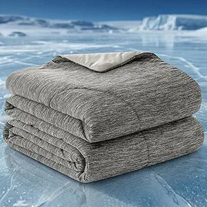 PHF Cooling Comforter Queen Size for Hot Sleepers Night Sweats, Soft Quilted Cooling Blanket, Lightweight Breathable Cold Comforter, 90"x90", Charcoal