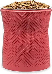 Pet Junkie Santa Fe Elevated Dog Bowl Stand, Large, Coral Pink | Removable Stainless Steel 44oz Inner Bowl, Single Bowl, For Medium to Large Breed, Raised Food or Water Station