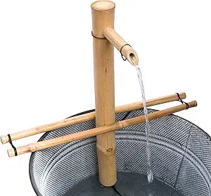 Bamboo Accents 18" Adjustable Bamboo Fountain Kit with Pump  Bamboo Water Feature for Bowls, Basins, Water Gardens & Zen Gardens (Container Not Included)