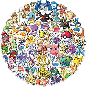 50pcs Monster Stickers for Kids, Cute Anime Cartoon Waterproof Vinyl Decal for Teen Girl Adult Notebook Laptop Water Bottle Skateboard Guitar Travel Case Phone Bike