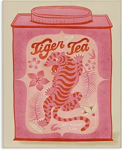 Tiger Tea Tropical Tin Tropical, 16 x 20 Inch Canvas Wall Art