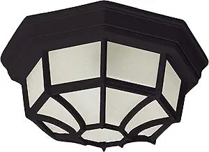 Maxim Lighting Crown Hill 2-Light Ceiling Light | Black Finish | Frosted Glass Shade | Traditional Ceiling Light Fixture | 1020BK