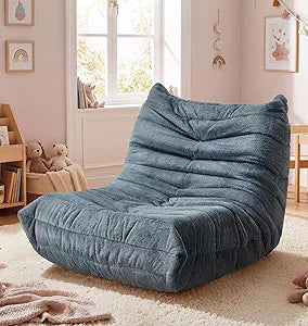 Hobestluk Bean Bag Chair for Teens Toddler Bean Bag Chair with Memory Foam Filler Beanbag with Spacious Design Bean Bag Couch for Reading Gaming Relaxing (Blue Grey, Medium)