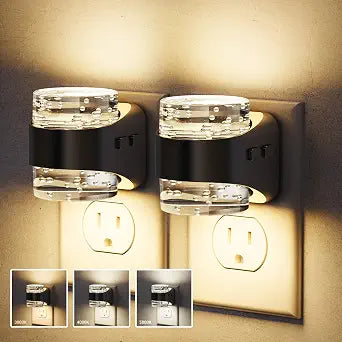 JandCase LED Night Light, Bubble Night Lights Plug into Wall Auto, 3 Color