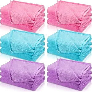 SmoothNovelty 6 Pcs Fleece Throw Blanket Bulk for Kids Girl Soft Plush Flannel Throw Sleepover Slumber Movie Night Galentine's Graduation Party Office(Light Color,40 x 60 Inch)