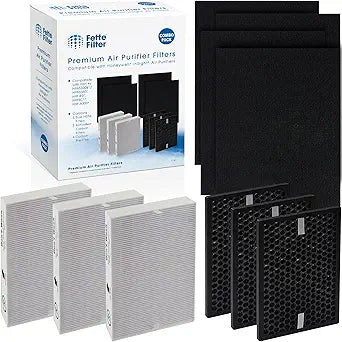Fette Filter - Air Purifier Replacement True HEPA Filter Kit Compatible with Honeywell InSight Air Purifiers Model HPA5300B HPA5350 & PowerPlus HPA3300 HRF-R3, HRFSC1 Filter S HRF-A300